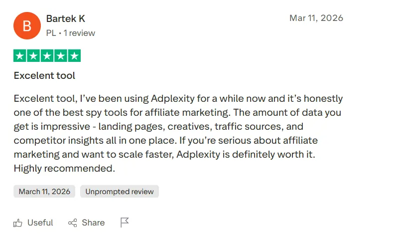 AdPlexity Reviews- User Testimonial 1
